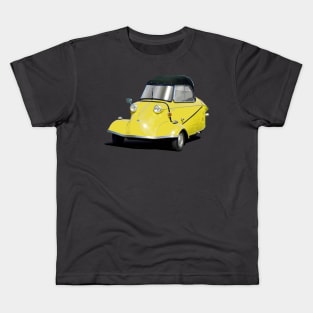 Messerschmitt bubble car in yellow Kids T-Shirt